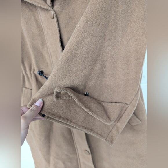 RTR Jason Wu Collective Drawstring Wool Coat xs (0-2) Peacoat slits Brown Tan - Picture 6 of 9